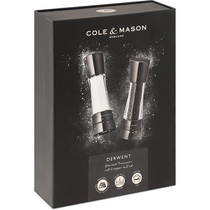 Cole&Mason - Set mlinova za so i biber DERWENT 2 kom 19 cm antracit