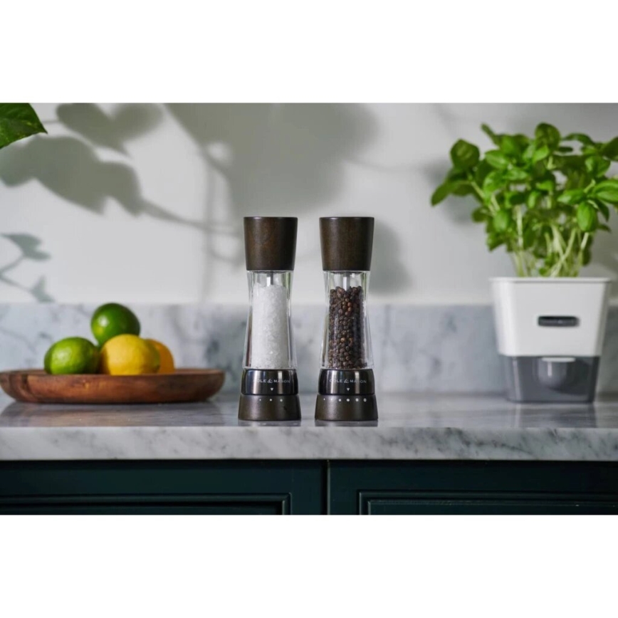 Cole&Mason - Set mlinova za so i biber DERWENT, 2 kom., 19 cm, bukva/crna