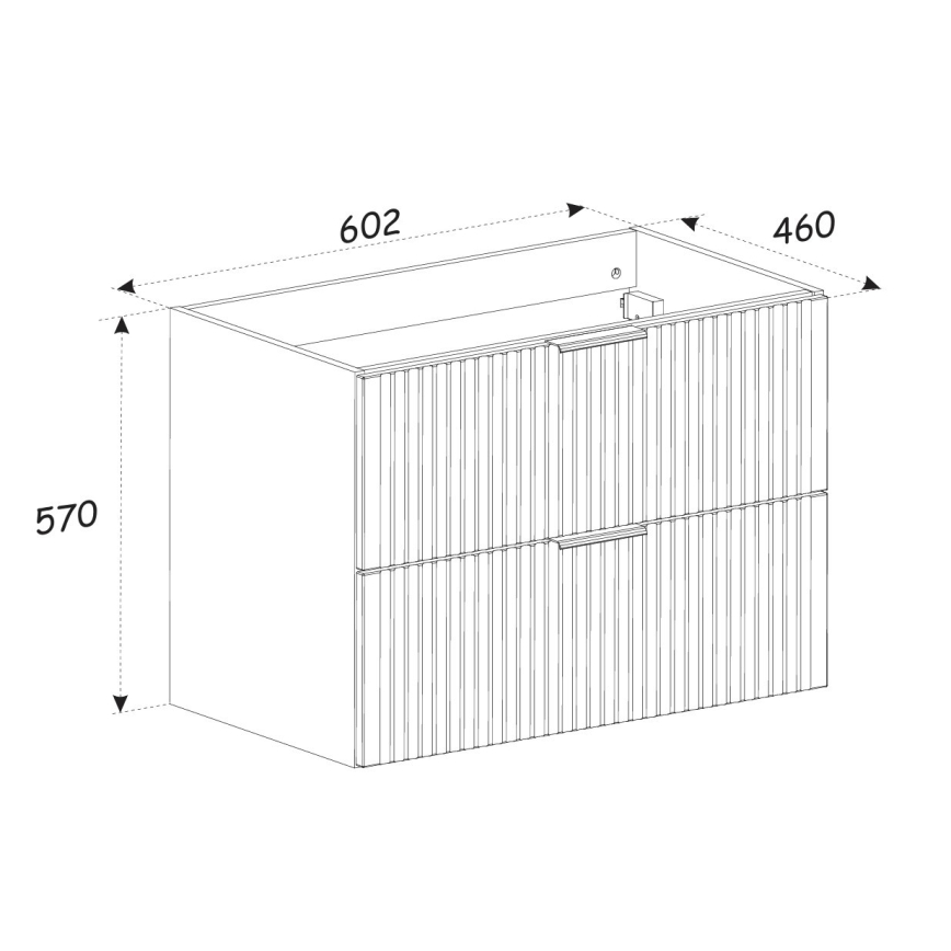 COMAD ADEL WHITE 82-60-B-2S - Kompaktni kupatilski ormarić ispod umivaonika ADEL 57x60,2 cm beo