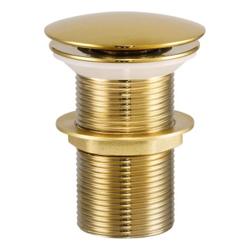 COMAD CLICK-CLACK T201G-3 - CLICK-CLACK čep za umivaonik, prečnika 7 cm, sjajan zlatni finiš