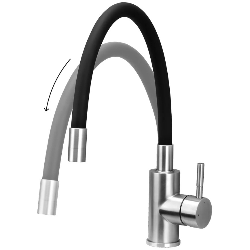 Concept BDC7138 - Slavina za sudoperu sa fleksibilnim izlivom, sjajni hrom/crna