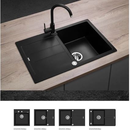 Concept BDG3334BC - Kuhinjska slavina 33,5 cm granit/crna