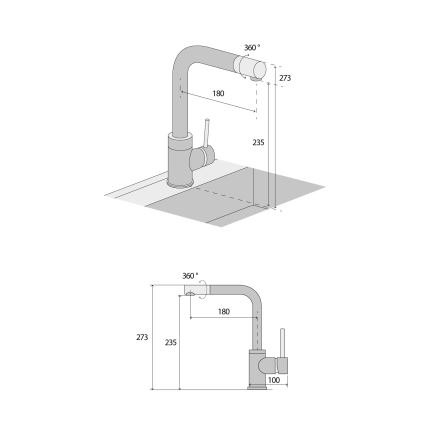 Concept BDG4327BC - Slavina za sudoperu 27,3 cm, granit/crna