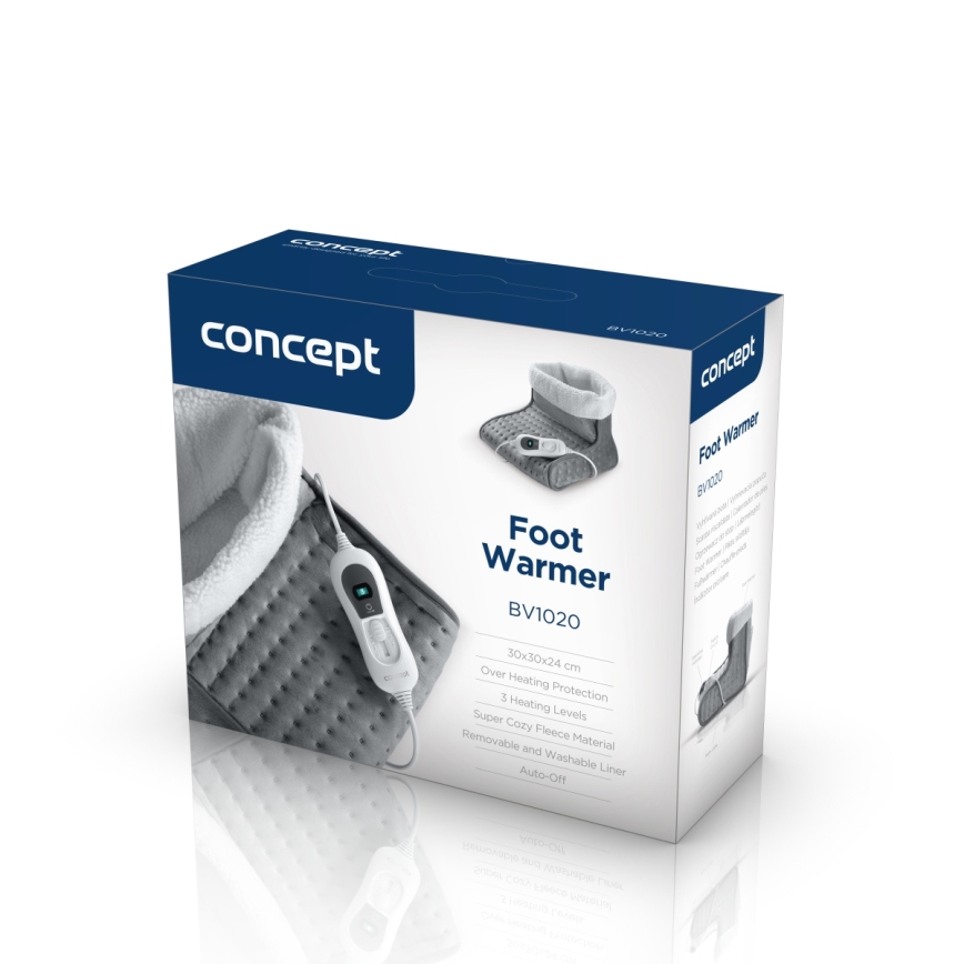 Concept BV1020 - Električna grejna čizma 100W/230V 30x30 cm siva/bela