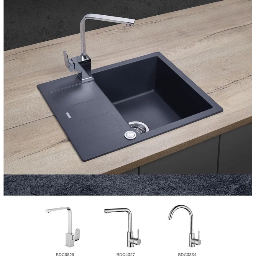 Concept DG05C45DG - Kuhinjski sudoper CUBIS 50x62 cm granit/tamno siva