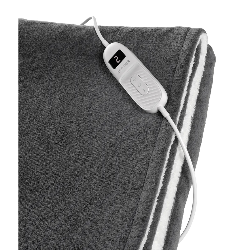 Concept DV7420 - Električno grejno ćebe 160W/230V 180x130 cm siva/bela