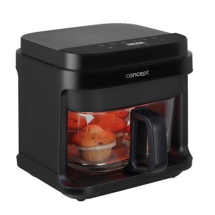 Concept FR5500 - Friteza na vrući vazduh GLASS & FAST 5,5 l 1200W/230V crna