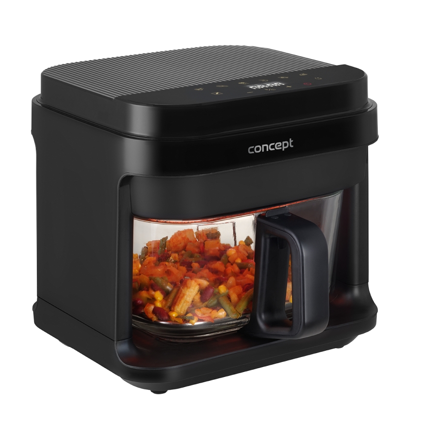 Concept FR5500 - Friteza na vrući vazduh GLASS & FAST 5,5 l 1200W/230V crna