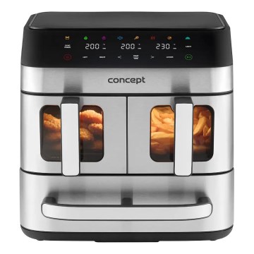 Concept FR9000 - Friteza na vrući vazduh PIZZA TRIO 18,5 l 2700W/230V nerđajući čelik/crna