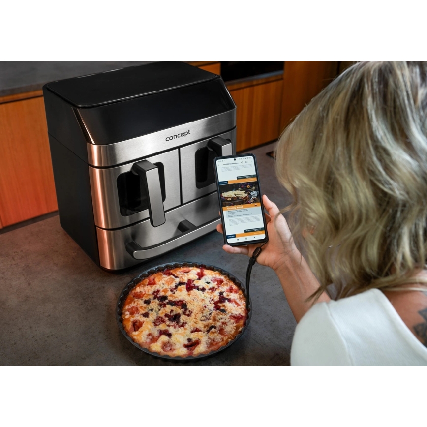 Concept FR9000 - Friteza na vrući vazduh PIZZA TRIO 18,5 l 2700W/230V nerđajući čelik/crna