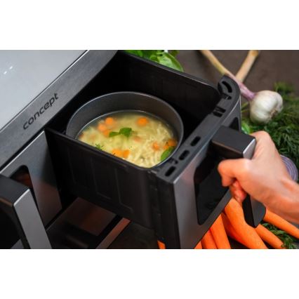 Concept FR9000 - Friteza na vrući vazduh PIZZA TRIO 18,5 l 2700W/230V nerđajući čelik/crna