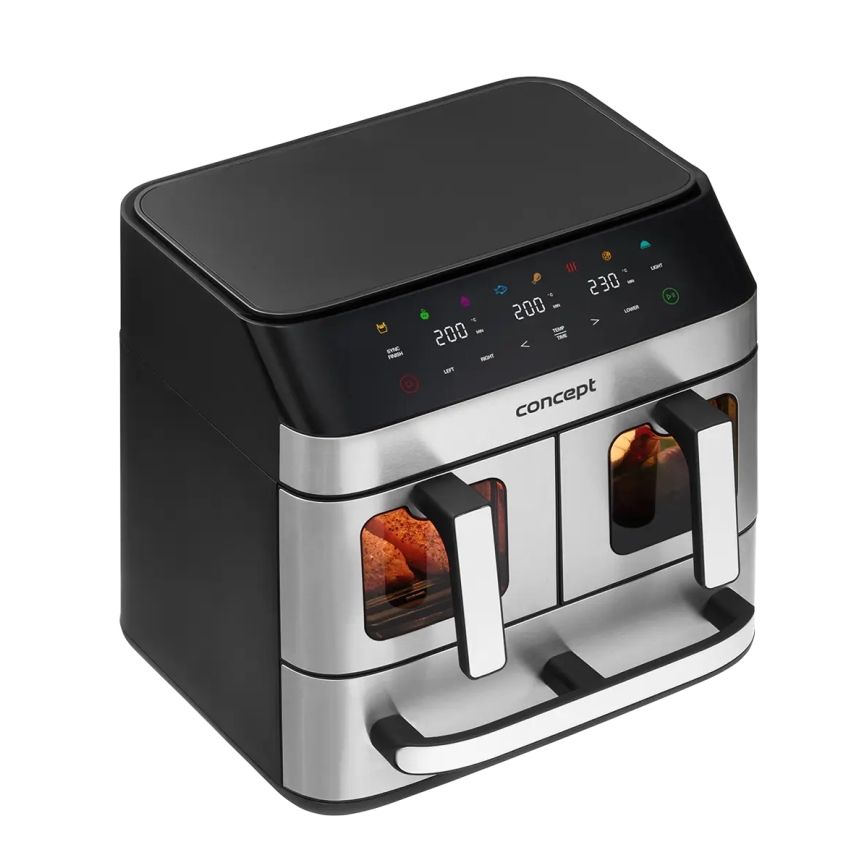 Concept FR9000 - Friteza na vrući vazduh PIZZA TRIO 18,5 l 2700W/230V nerđajući čelik/crna