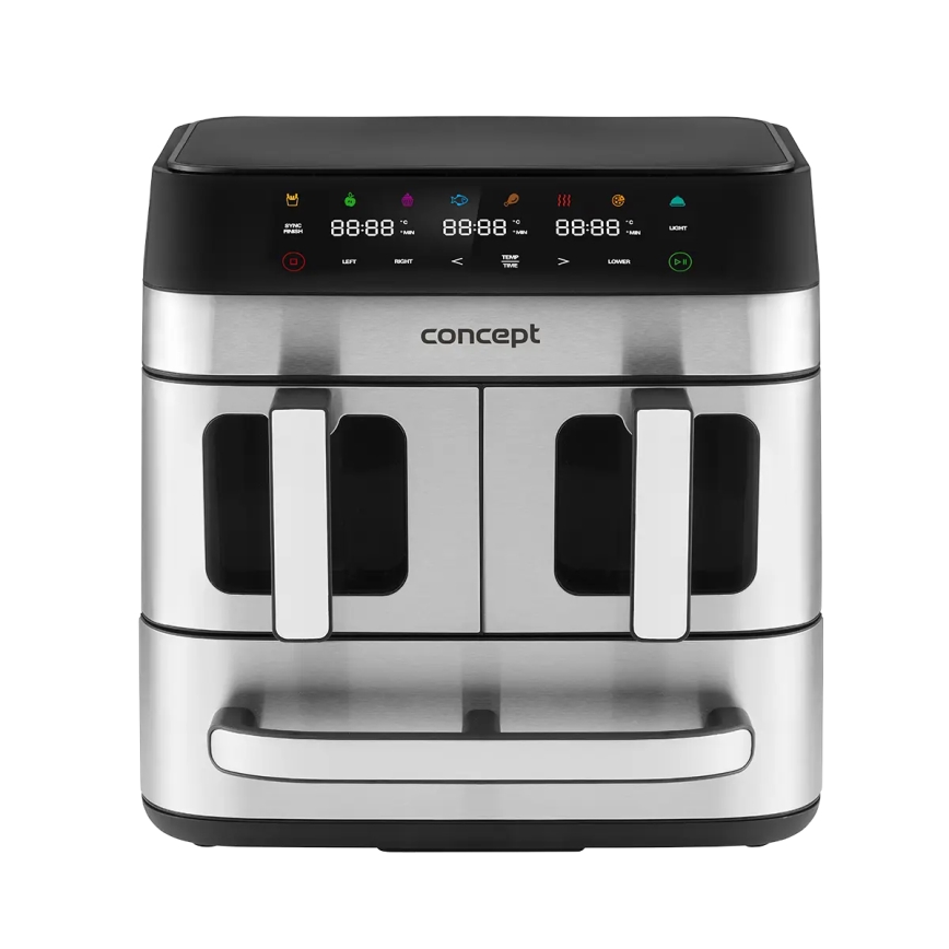 Concept FR9000 - Friteza na vrući vazduh PIZZA TRIO 18,5 l 2700W/230V nerđajući čelik/crna