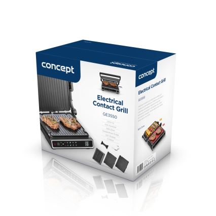 Concept ge3550 - Kontaktni roštilj sa temperaturnom sondom 2000W/230V, crne boje