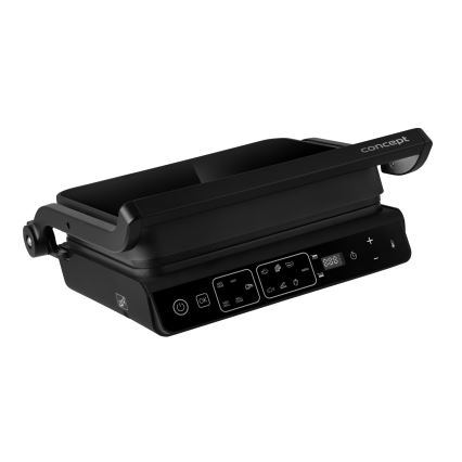 Concept ge3600 - Kontaktni gril s temperaturnom sondom GLASS 2000W/230V crna