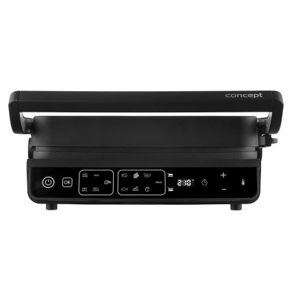 Concept ge3600 - Kontaktni gril s temperaturnom sondom GLASS 2000W/230V crna