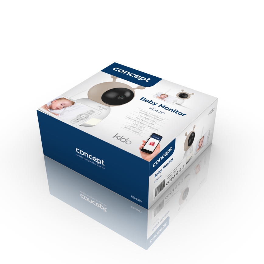 Concept KD4010 - Pametni bebi-monitor sa ekranom i senzorom pokreta SMART KIDO 4,5W/230V Wi-Fi bež