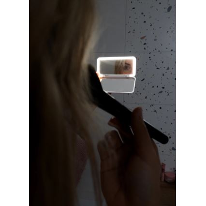 Concept KZ2010 - LED Džepno kozmetičko ogledalo PERFECT SKIN LED/1,5W/5V 4500-5500K 300 mAh belo