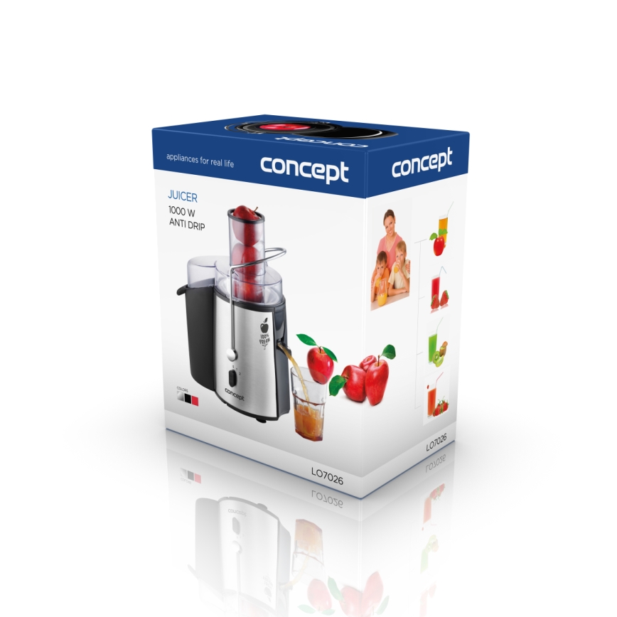 Concept LO7026 - Centrifugalni sokovnik 1000W/230V crna/nerđajući čelik