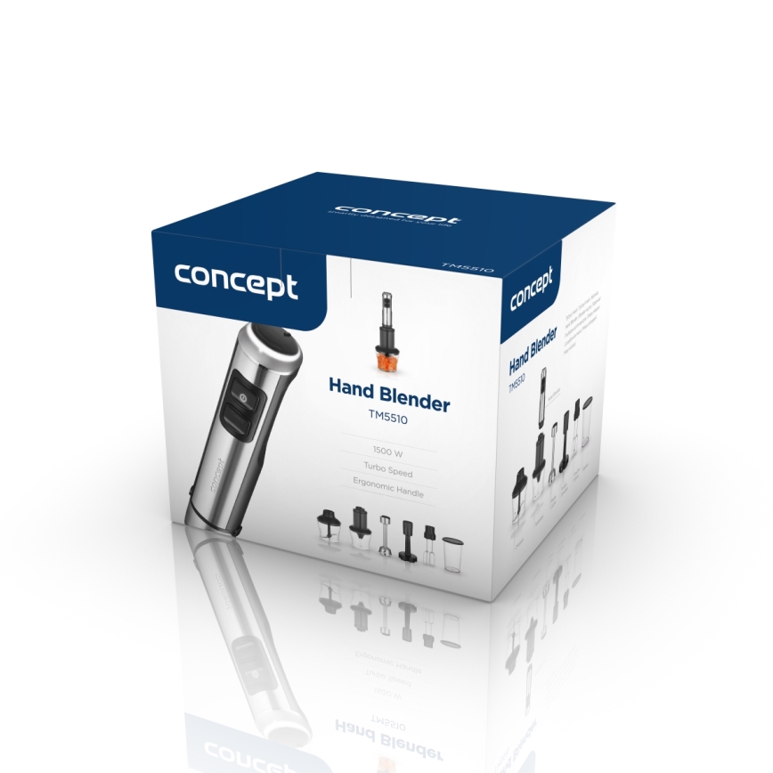 Concept TM5510 - Štapni mikser sa priborom 1500W/230V crna/nerđajući čelik