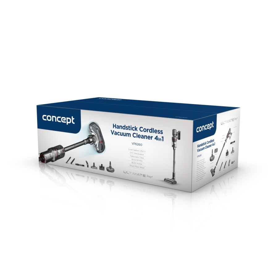 Concept VP6260 - Štapni usisivač 4 u 1 ULTIMATE PRO+ 500 W / 29,6 V, 2200 mAh crna