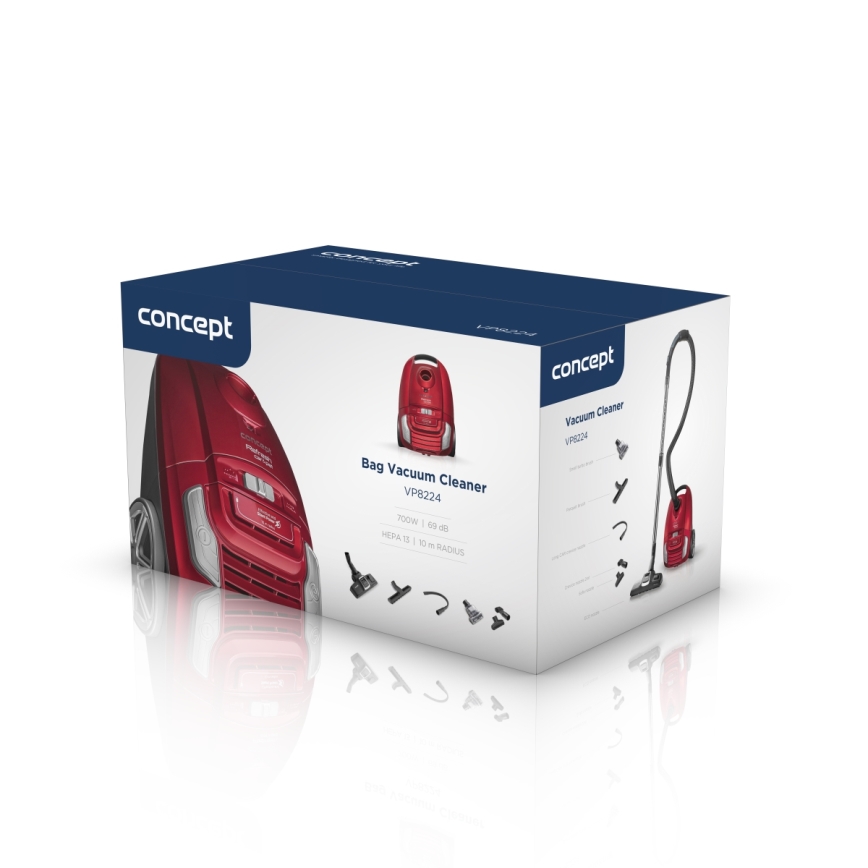 Concept VP8224 - Usisivač sa kesom REFRESH CAR&PET 3,5 l 700W/230V crvena