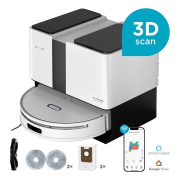 Concept VR4050 - Pametan robotski usisivač sa mopom 2u1 OPTIMUS AQUA PRO LASER 3D 600W/230V 5200 mAh Wi-Fi bela
