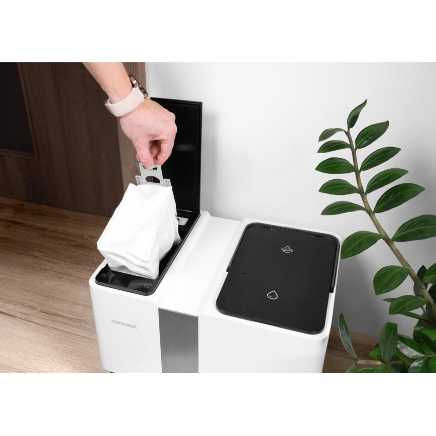 Concept VR4050 - Pametan robotski usisivač sa mopom 2u1 OPTIMUS AQUA PRO LASER 3D 600W/230V 5200 mAh Wi-Fi bela