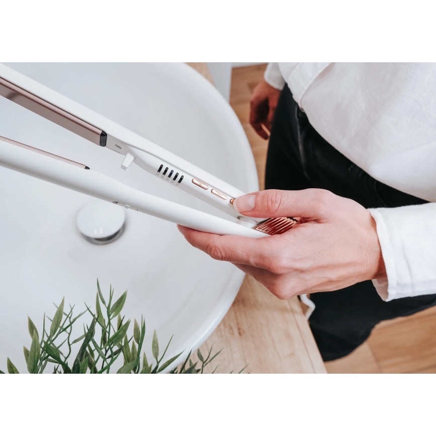 Concept VZ2110 - Ispravljač za kosu GLAM STYLE 48W/230V beo/roze-zlatni