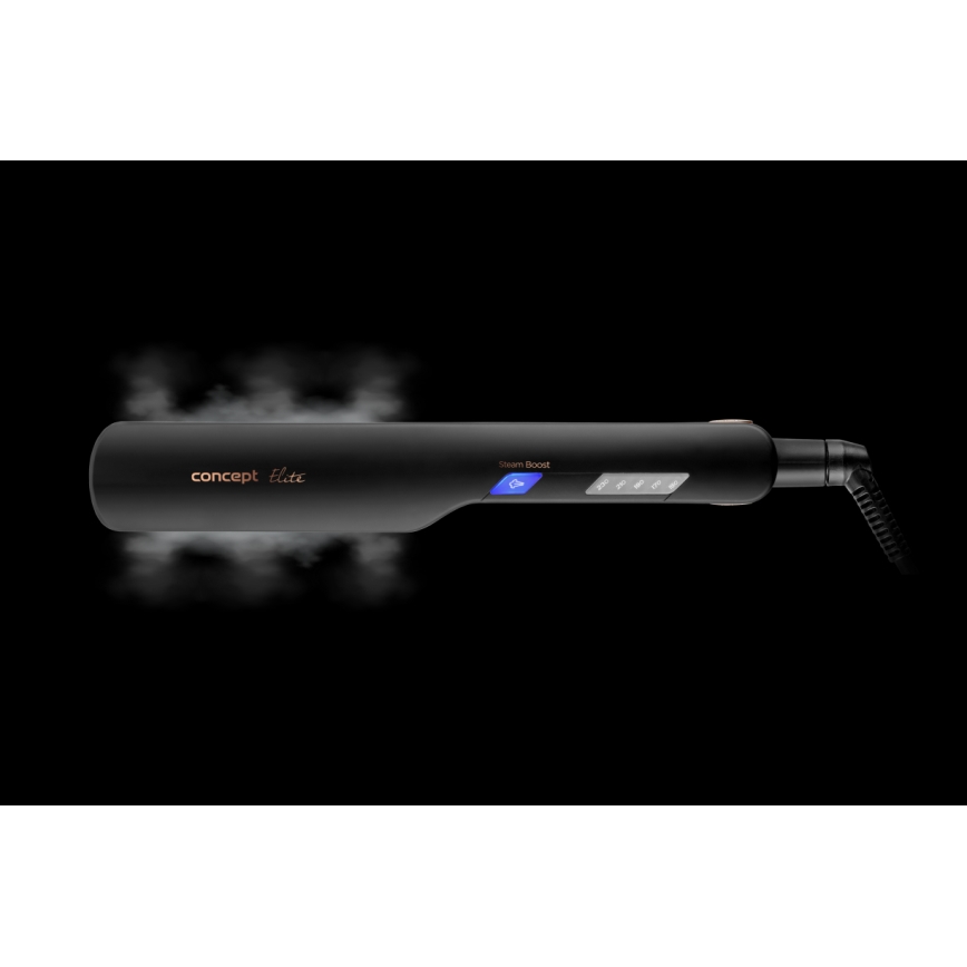 Concept VZ6010 - Parna pegla za kosu sa LED displejem ELITE STEAM BOOST 54W/230V crna