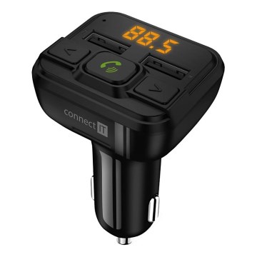 CONNECT IT CCC-8600-BK - FM predajnik za automobil sa handsfree funkcijom, crne boje