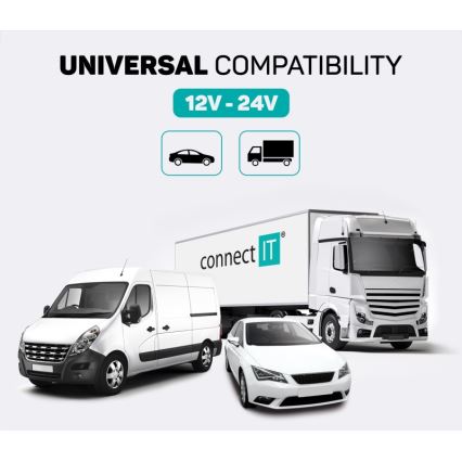 CONNECT IT CCC-8800-SL - FM predajnik za auto sa handsfree funkcijom crna/srebrna