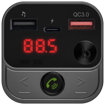 CONNECT IT CCC-8900-AN - FM predajnik za automobil sa handsfree funkcijom crna/srebrna