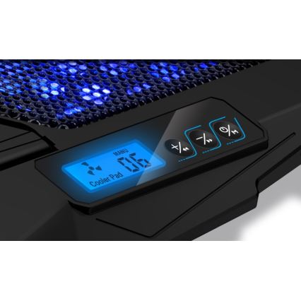 CONNECT IT CCP-2200-BK - Podloga za hlađenje laptopa, 4 ventilatora, 2x USB, crna/plava