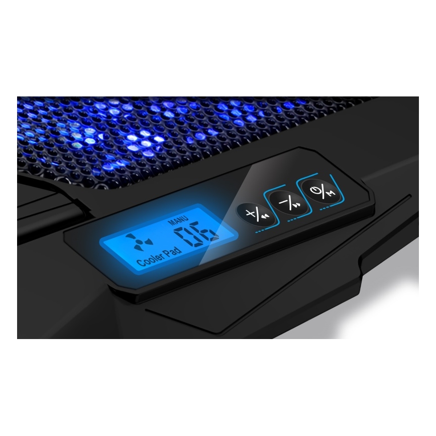 CONNECT IT CCP-2200-BK - Podloga za hlađenje laptopa, 4 ventilatora, 2x USB, crna/plava