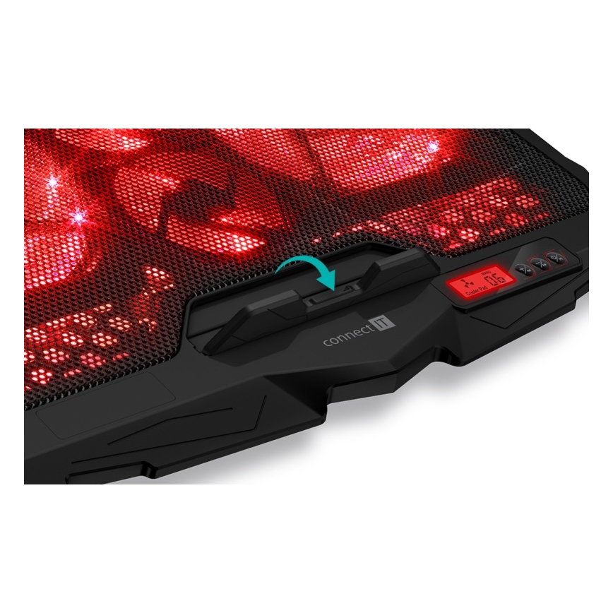 CONNECT IT CCP-2200-RD - Podloga za hlađenje za laptop 4x ventilatora 2xUSB crna/crvena