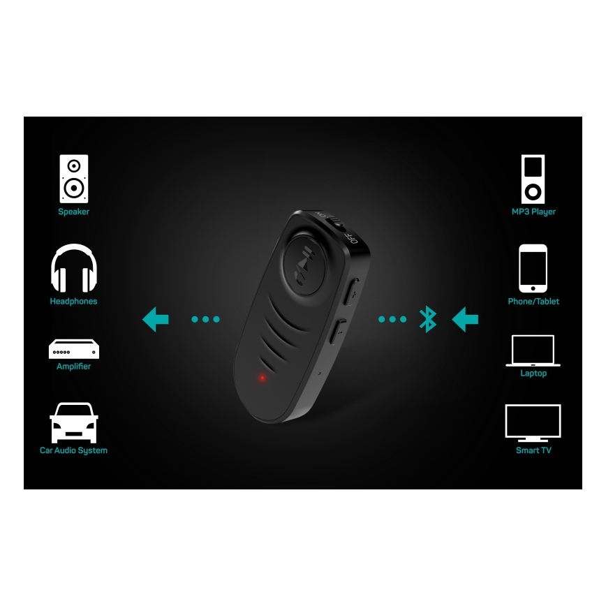 CONNECT IT CFF-4050-BK - Bluetooth audio prijemnik AUX 110 mAh