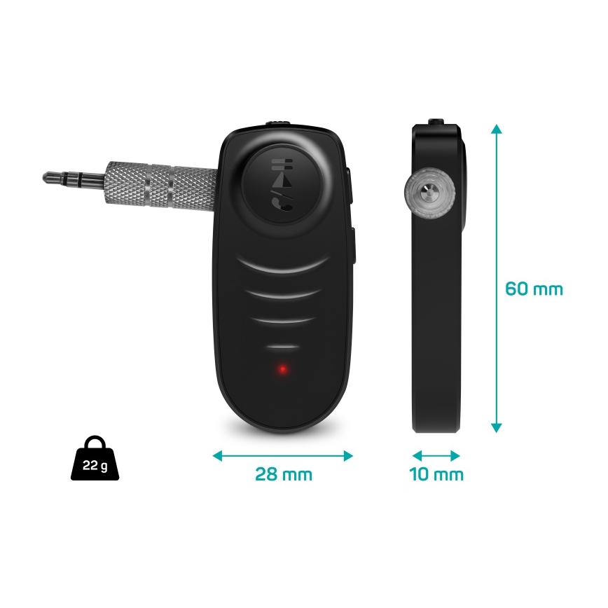 CONNECT IT CFF-4050-BK - Bluetooth audio prijemnik AUX 110 mAh