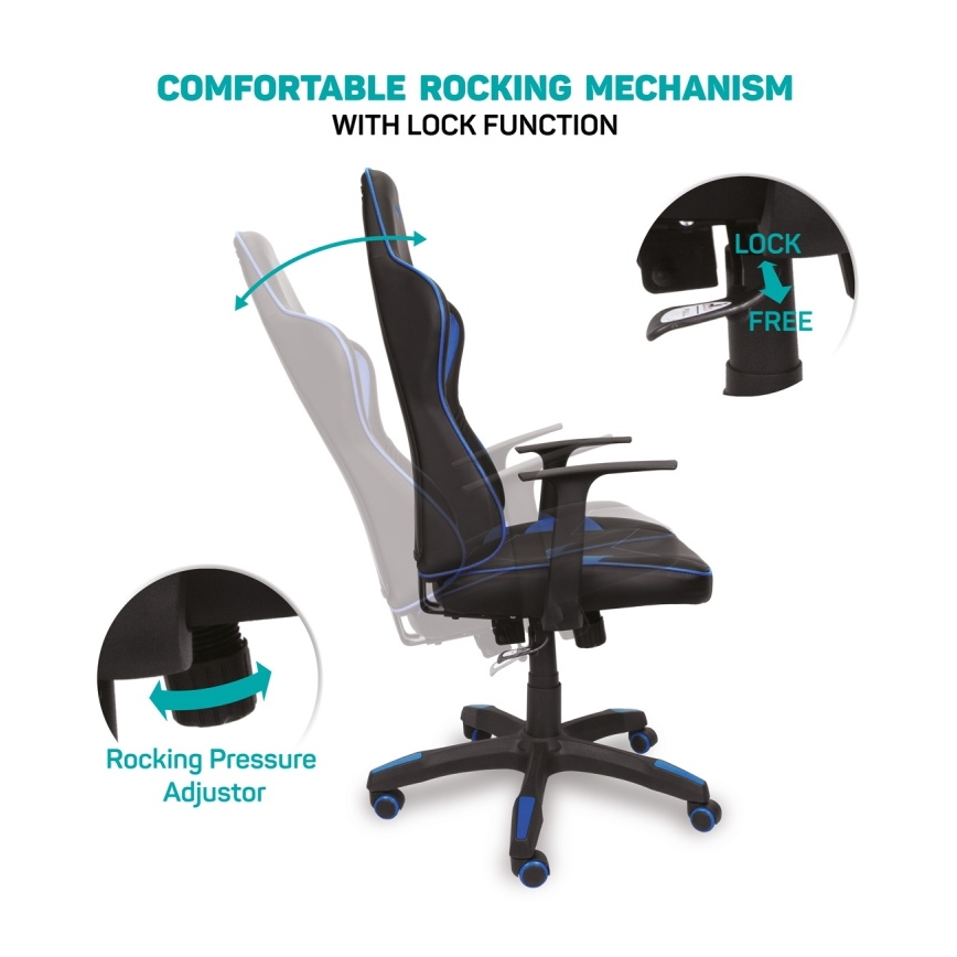 CONNECT IT CGC-0700-BL - Gejmerska stolica LeMans Pro crna/plava