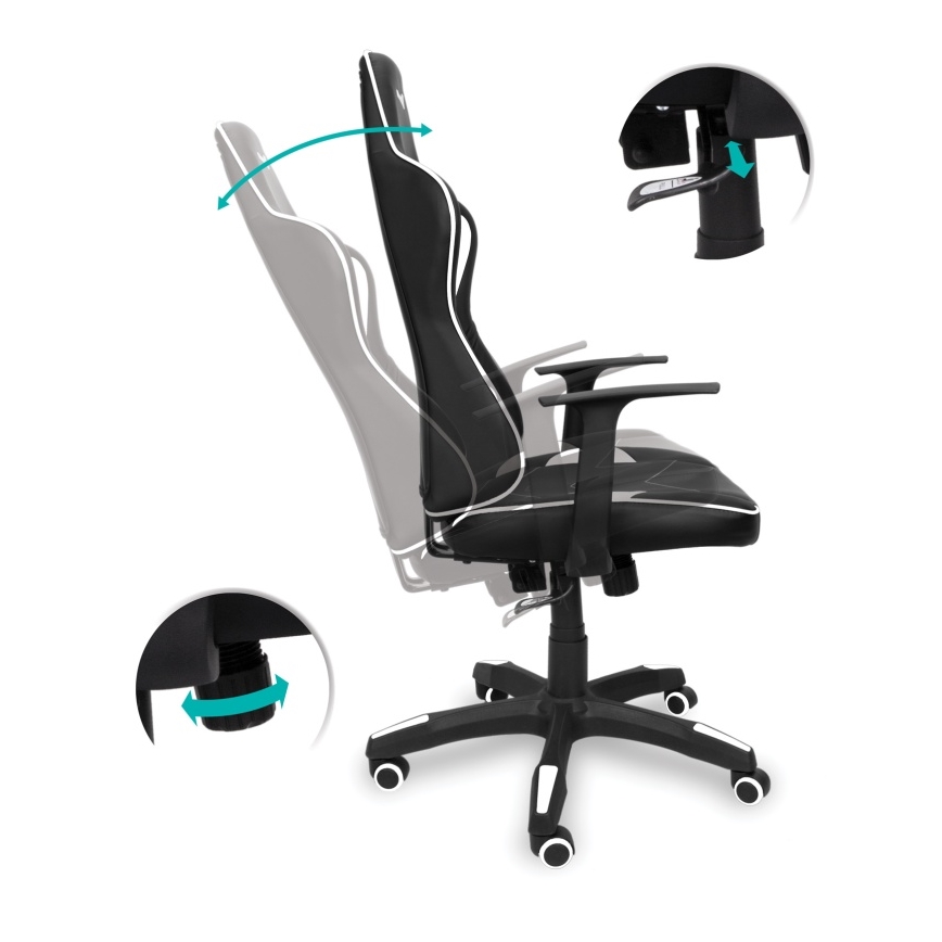 CONNECT IT CGC-0700-WH - Gejmerska stolica LeMans Pro crna/bela