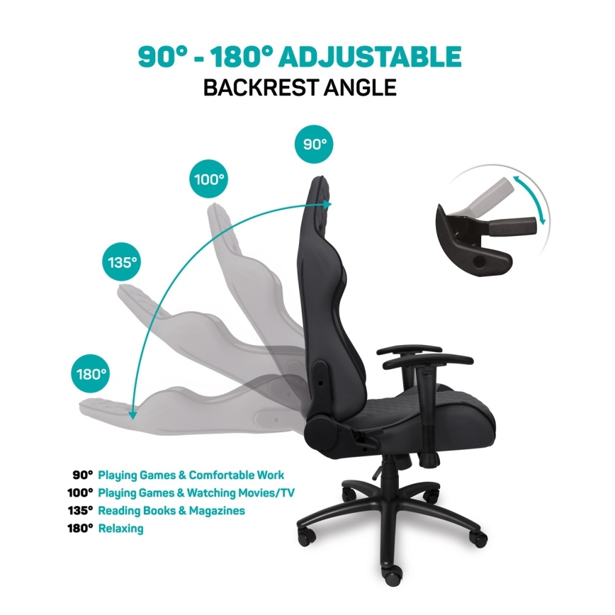 CONNECT IT CGC-1200-GY - Gejmerska stolica Monaco Pro siva/crrna