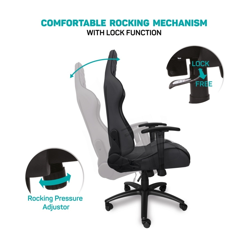 CONNECT IT CGC-1200-GY - Gejmerska stolica Monaco Pro siva/crrna