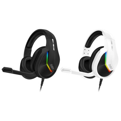 CONNECT IT CHP-3595-WH - LED RGB gejmerske žične slušalice sa mikrofonom bele/crne