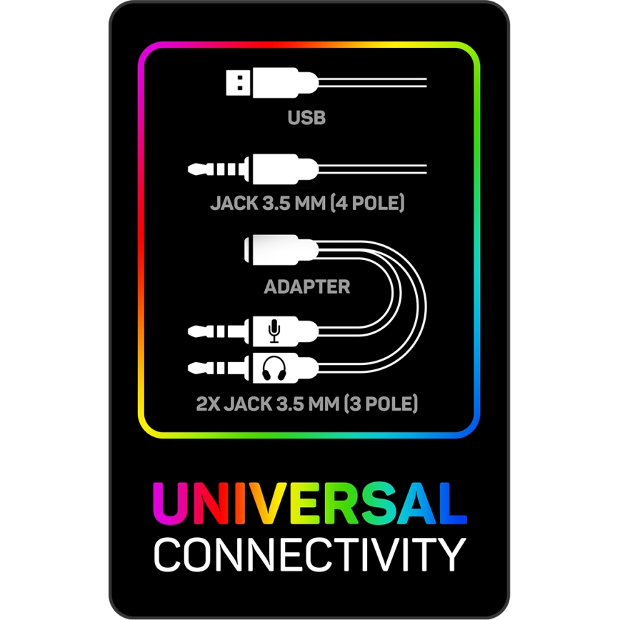 CONNECT IT CHP-3595-WH - LED RGB gejmerske žične slušalice sa mikrofonom bele/crne