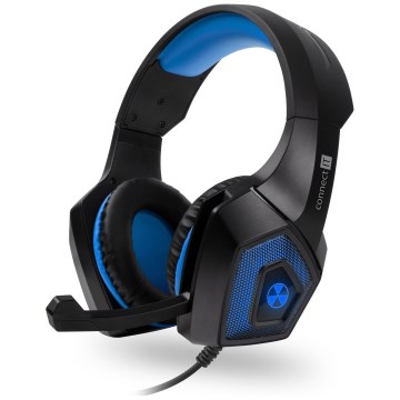 CONNECT IT CHP-5500-BL - LED gejmerske žičane slušalice sa mikrofonom crno/plave