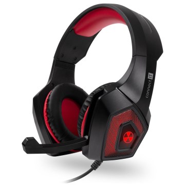 CONNECT IT CHP-5500-RD - LED gejmerske žične slušalice sa mikrofonom crne/crvene