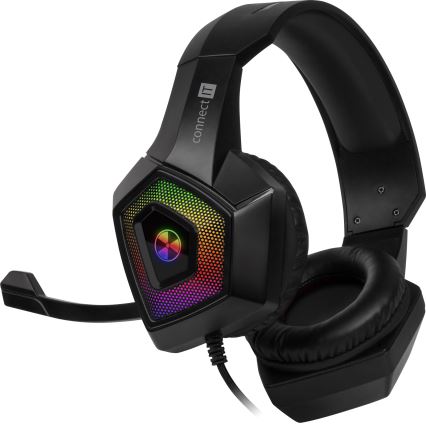 CONNECT IT CHP-5600-BK - LED RGB gejmerske žičane slušalice sa mikrofonom, crne