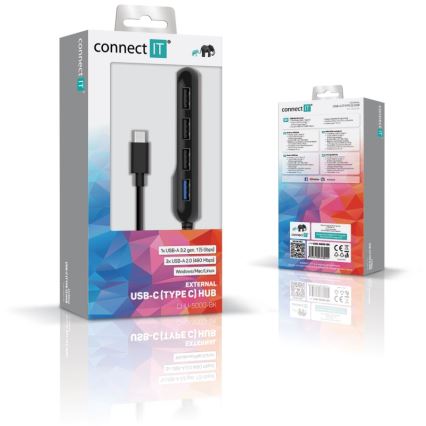 CONNECT IT CHU-5000-BK - USB-C hub 4 u 1