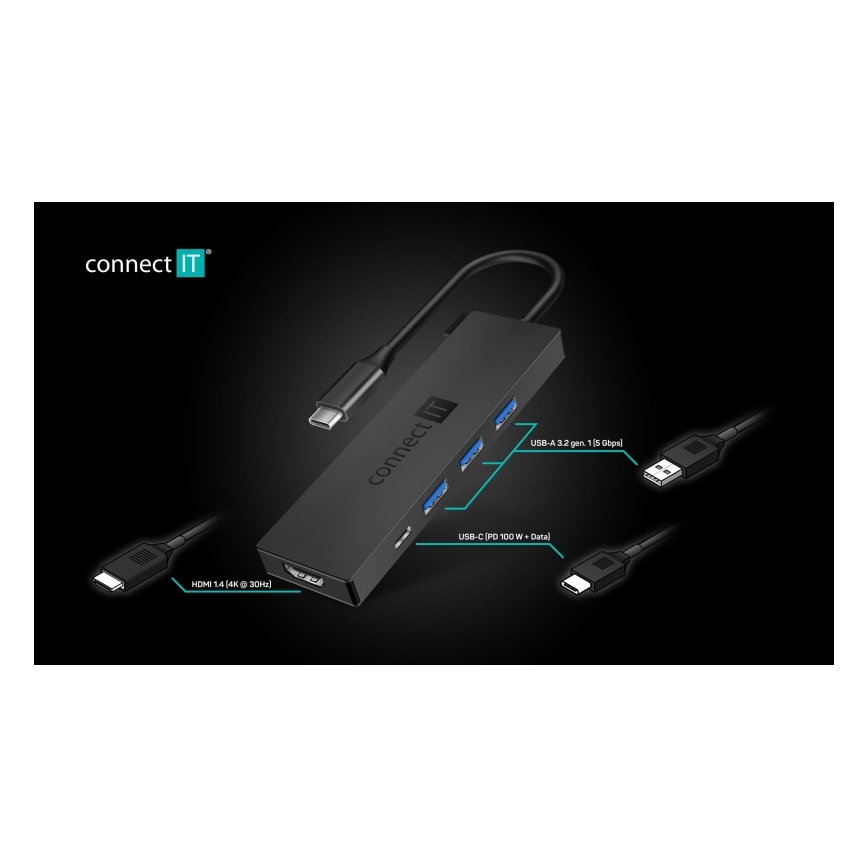 CONNECT IT CHU-8010-AN - USB-C hub 5 u 1