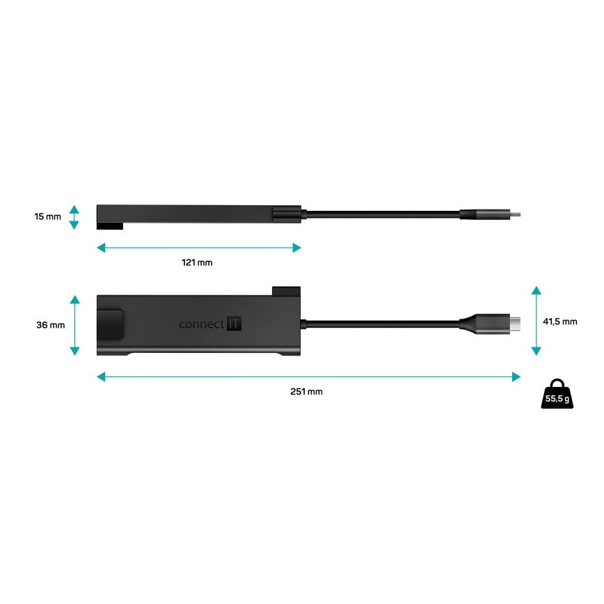 CONNECT IT CHU-8020-AN - USB-C hub 5 u 1